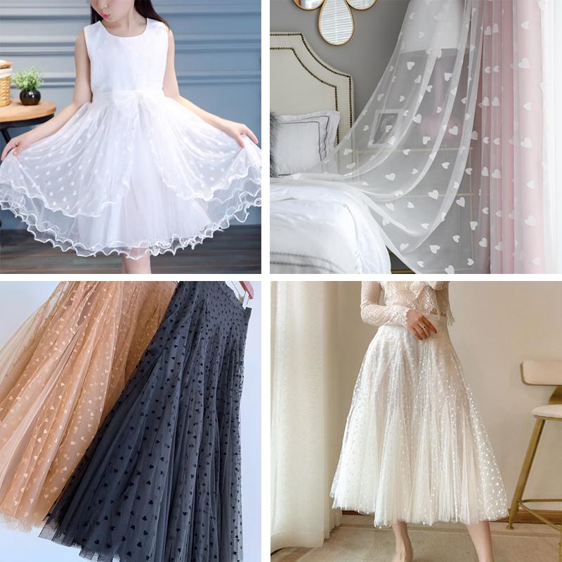 160x90см Мягкая сетка из тюля в форме сердца для детского платья принцессы, занавески, для шитья своими руками, ткань для юбки TJ20220