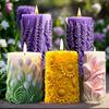 Flower Cylindrical Candle Mold Lavender Tulip Sunflower Lily Silicone Mold Candle Making Tools DIY Gypsum Aromatherapy Molds