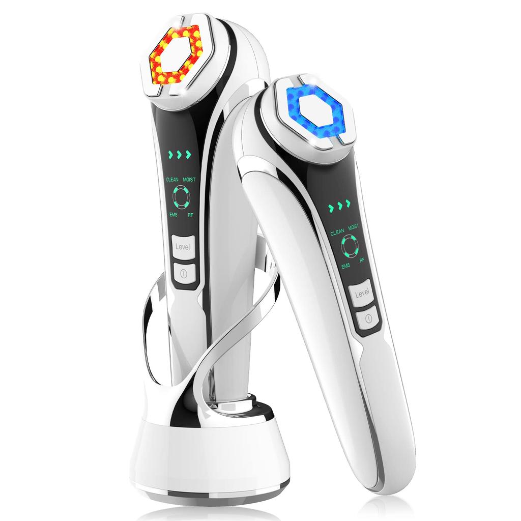 Facial Beauty EMS RF Facial Beauty Ion Ion LED Multifunctional Facial Beauty 4 Types of 3 Levels Dirt Face Eye Neck Home Home Beauty Gift Device,