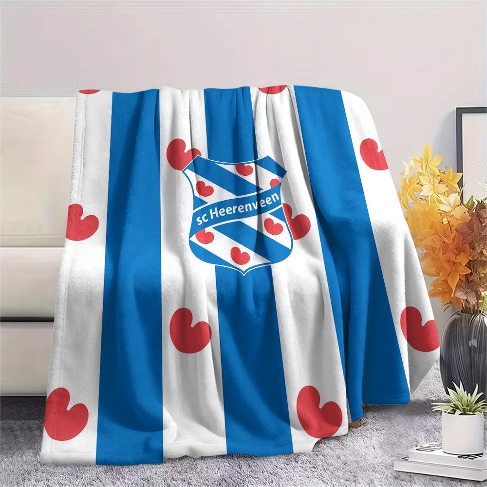 SC Heerenveen pattern Flannel Blanket, High quality Comfortable for All Seasons, Home Decor, Warmth and Comfort, Perfect for Gifts.