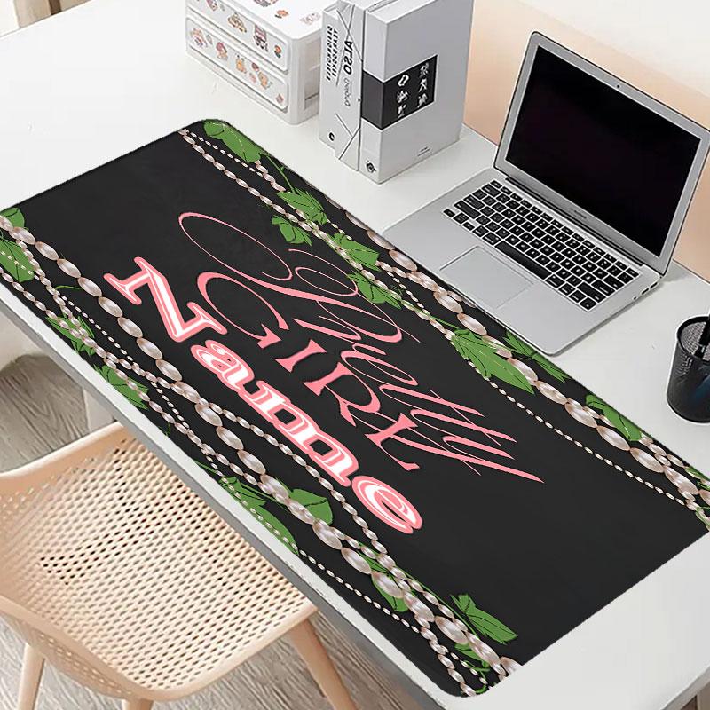 Custom Name Personalized Alpha Kappa Alpha Pattern Mousepad, Laptop PC Desk Mat, Decorative Desk Mat for Home Keyboard Pad Gift