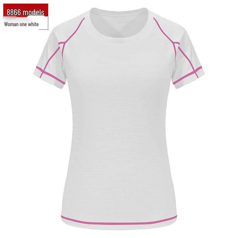 Women's Ice Silk Quick-Dry Summer T-Shirt - Moisture-Wicking, Round Neck, Short Sleeve - Ideal for Running or Fitness