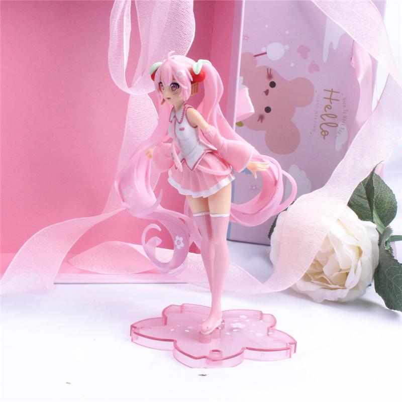 *New Anime Hatsune Miku Action Figure Kawaii Collection Model Pink Sakura Kawaiii Doll Collectible Toys Cake Decor