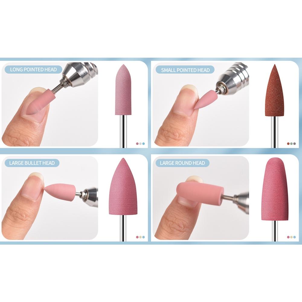 1 шт., силиконовая дрель для ногтей, фреза, сверла, пилочки для полировки поверхности ногтей для электрической машины, шлифовальная машинка для дизайна ногтей