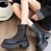 Black Platform Martin Boots New Versatile Huge Comfortable Square Head Fashion Thin Boots Autumn and Winter Short Boots