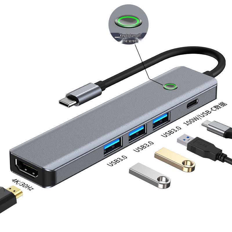 USB-C Docking Hub: 4K Screen Casting & One-Key Sleep Expansion Dock