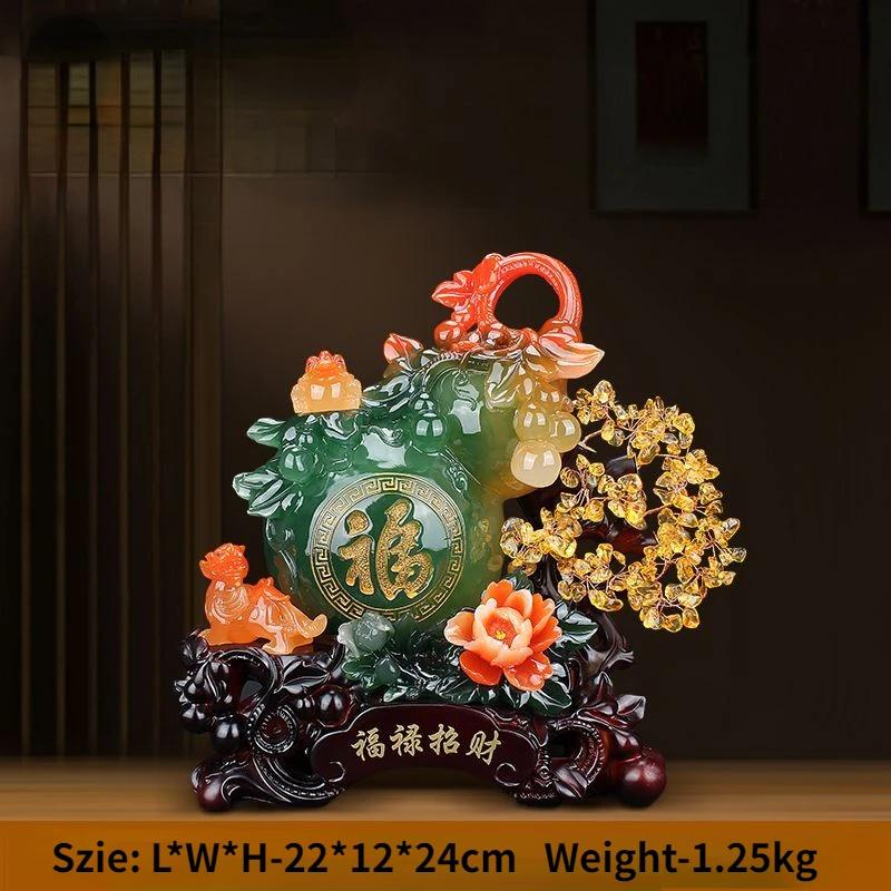 Pixiu Gourd Ornaments Fortune Wealth and Money Making Trees Home Decor Living Room Crafts Opening Giftswine Cabinet Decoration