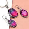 Tourmaline Set Gemstone Gift Wedding Party Bi-Color Pendant,Earring,Ring