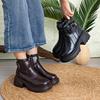 Маленькие женские осенне-зимние новые ботинки челси на толстой подошве в британском стиле из искусственной кожи, мотоциклетные короткие ботинки с флисом