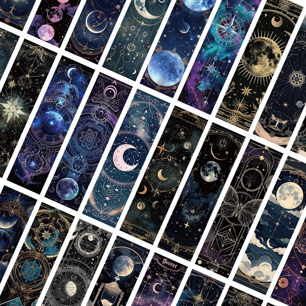 30pcs/set Ins Landscape Character Bookmark Creative Handbook DIY Abstract Paper Cards for Students Teacher's Day Gift