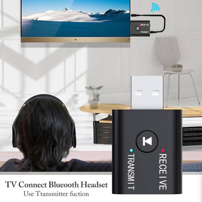 2-в-1 USB Bluetooth аудиопередатчик умный приемник Plug and Play для наушников для ТВ и ПК