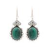 Solid 925 Sterling Silver Malachite Oval Gemstone Women Handmade Designer Dangle Earring Statement Jewelry