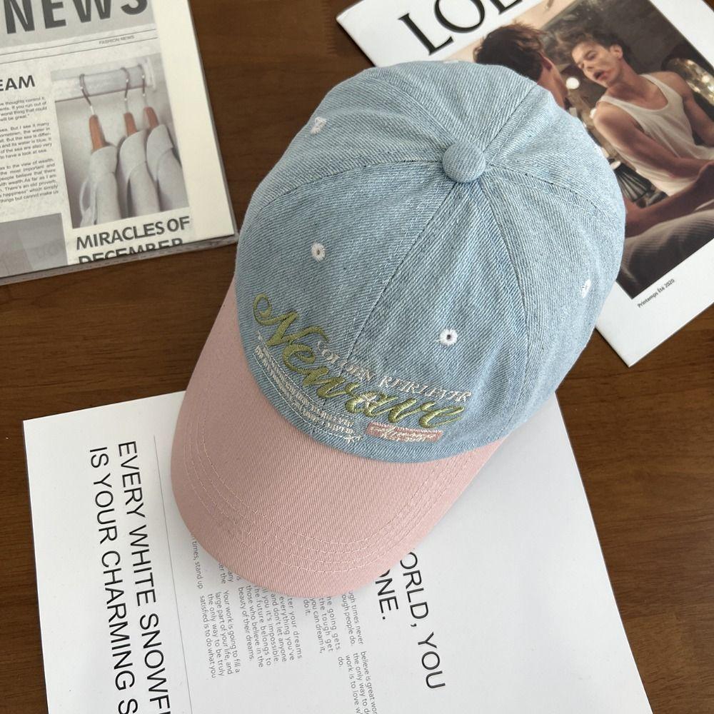 Korean Peaked Cap Denim Snapback Cap Casual Letter Baseball Hat Outdoor
