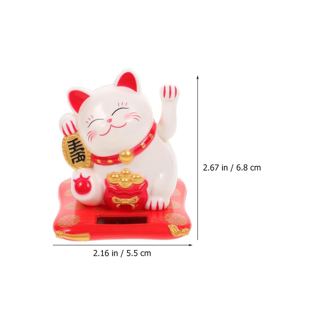 Iplusmile 3 Pieces Lucky Cat Bobblehead Doll Solar Moving Lucky Cat Car Figurine Lucky Cat Solar Automatic Moving Cute Lucky Cat Electric Right Hand