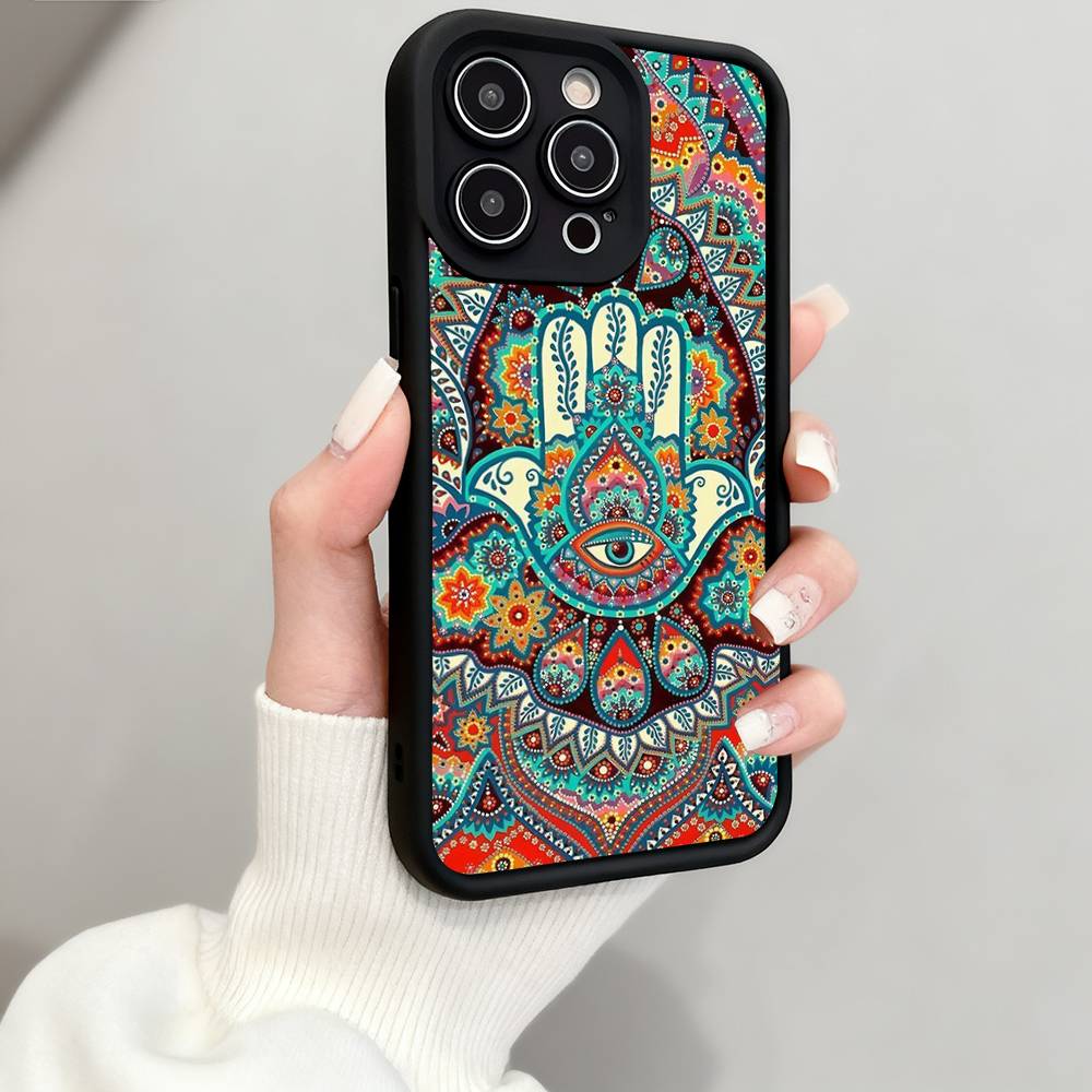 Чехол для телефона с мандалой, чакрами, йогой для IPhone 17 16 15 14 13 12 Pro Max Plus Air Черный Полное покрытие ТПУ