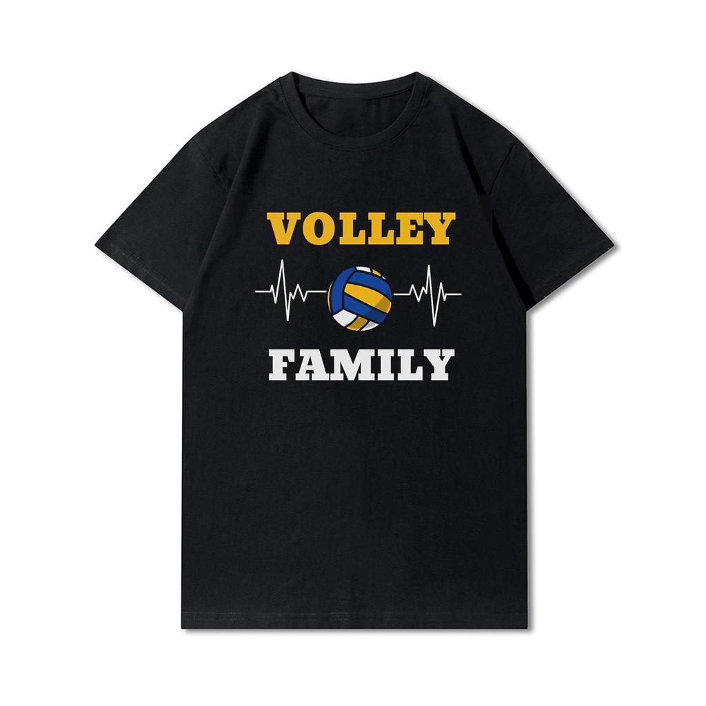 Plus Size Printed Men T Shirts O-Neck Volleyball Heartbeat Volleyball Player Short-Sleeves Tops