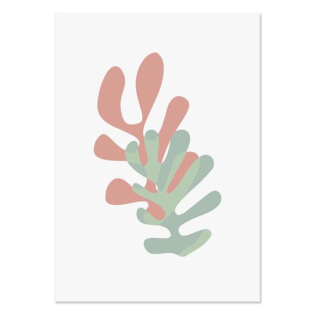 Henri Matisse Coral Colorful Leaf Posters And Prints Abstract Canvas Painting Nordic Wall Art Pictures For Living Room Decor