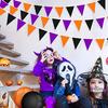 PinkBlume Black Orange Purple Triangle Flag Fabric Garland Banner Party Decoration Approximately 10m Halloween Flags Pennant Outdoor Birthday 100 Days