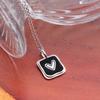 Women's Accessories Black Epoxy Square Heart Necklace