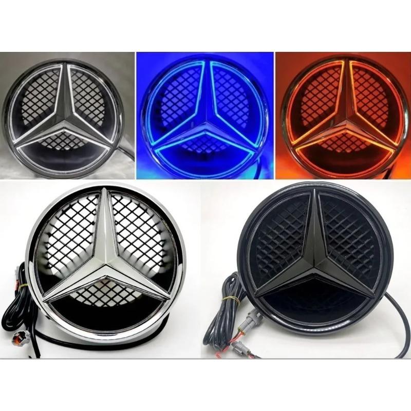 trslc8 For MERCEDES-BENZ Car Sticker Mercedes-Benz W213 E-Class Front Grille LED Illuminated Star Emblem - White/Blue/Red Lights (2016-