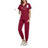 Ladies' Two-piece Set Short Sleeved Solid Color Pocket Top Pants Work Clothes Two-Piece Set
