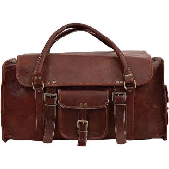 Кожаная спортивная сумка с большим клапаном Duffel Travel Gym Sports Overnight Weekender Кожаная сумка для мужчин и женщин