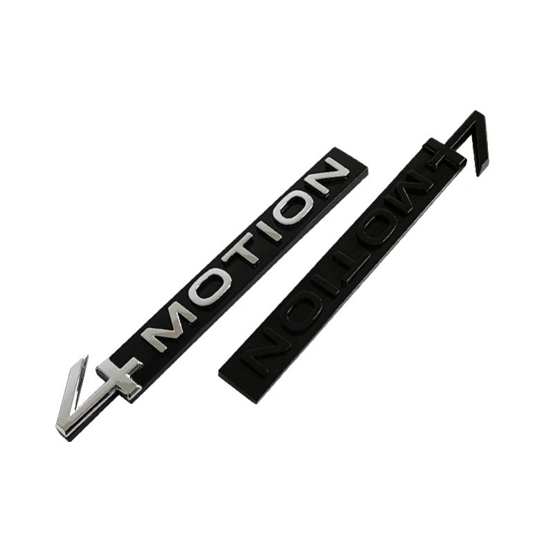 RUNTB1 3D Metal Black 4 Motion Letters Car Rear Trunk Emblem Badge Decal For VW Tayron Golf MK4 5 Tiguan 4motion Sticker Accessories