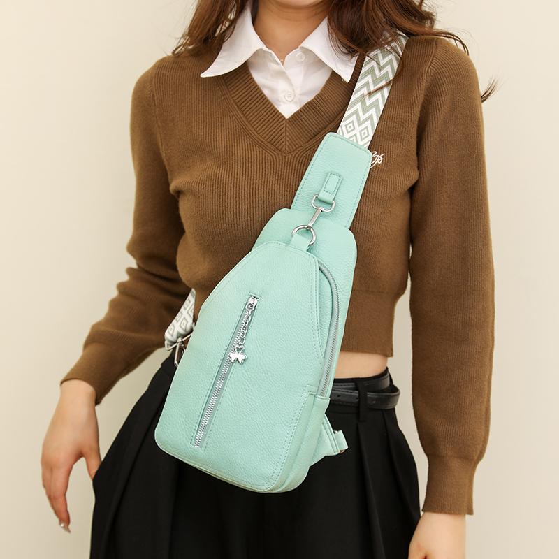 Мягкая кожа Женская нагрудная сумка Большой вместимости Одноплечевая сумка кроссбоди Противоугонная дорожная нагрудная сумка для девушек CLE