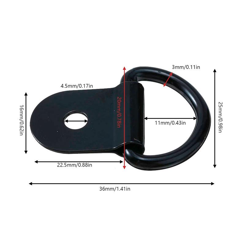 10pcs Stainless Steel D Shape Pull Hook Tie Down Anchors Ring Iron Cargo Tie Down Ring for Truck Trailers Boats Accessories