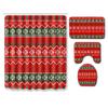 Christmas Shower Curtain Floor Mat Combination Four-Piece Set Kitchen Door Mat Bedroom Living Room Carpet