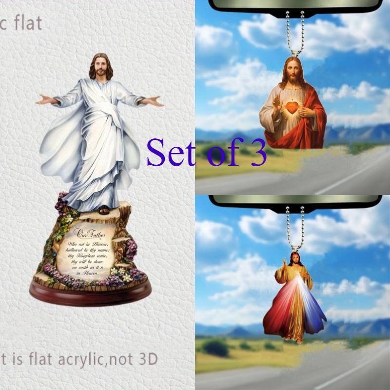 New Acrylic Flat 2D Religion Allah Jesus Car Decoration Pendant Prayer Hanging Christmas Decoration