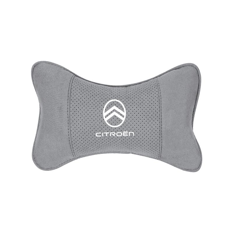 AHW3   Car Suede Headrest Breathable Memory Foam Neck Pillow For Citroen Grand Picasso Saxo Jumpy C8 C-Elysee C15 Spacetourer CelyseeC6