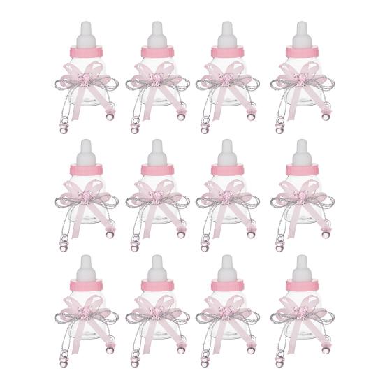 1/6/12 шт. Мини-конфетница в виде бутылочки молока с мишкой из страз и бантом из ленты, для сладостей и угощений, банка для хранения, сувениры для вечеринки в честь рождения ребенка