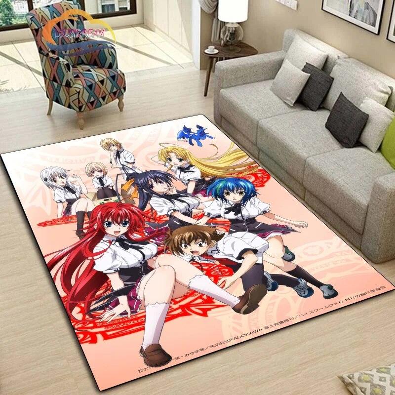 Ковер DxD для средней школы, милый сексуальный коврик с героями аниме для девочек, мультяшный ковер, большой декоративный нескользящий коврик в гостиной, для йоги для девочек