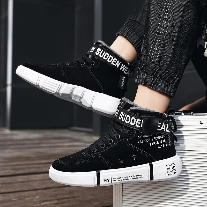 Модные зимние мужские ботинки плюс бархатные теплые зимние ботинки легкие нескользящие 2024 новые удобные теплые мужские повседневные спортивные туфли