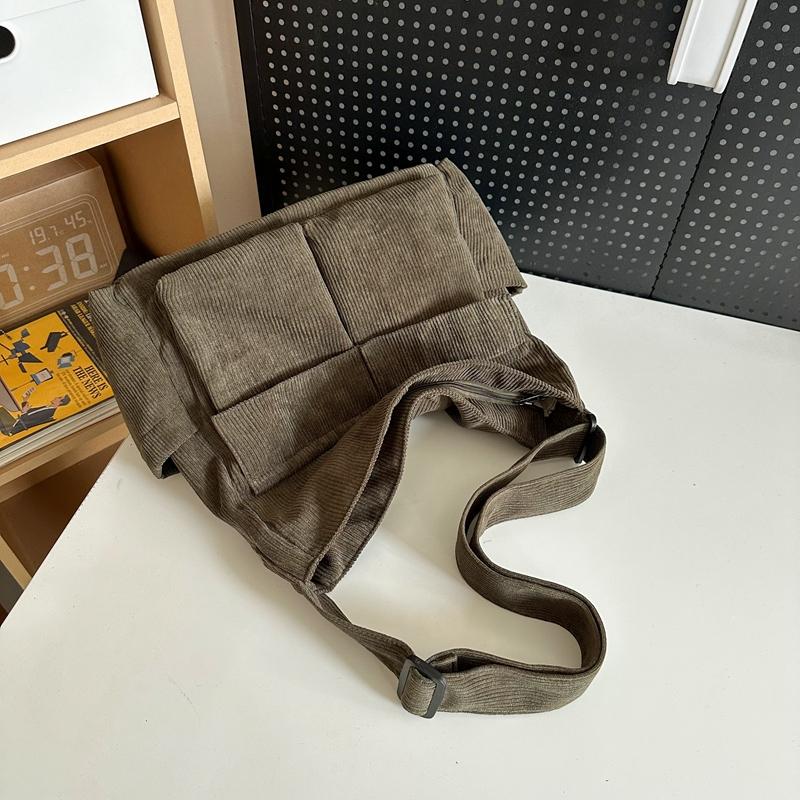 Вельветовая сумка через плечо Женская большая вместительная сумка Мужская сумка через плечо