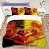 Watford FC Pattern Bedding uilt Set uilt Cover Pillowcase Home Decoration Birthday Gift (1 * duvet cover + 2 * pillowcase without core)