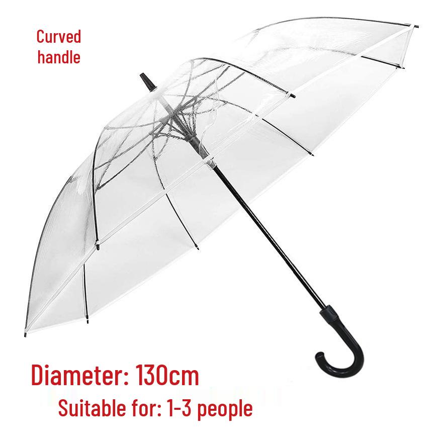 Eco-friendly Large PVC Transparent Golf Umbrella - Windproof, Rainproof, Sturdy, Long Handle with Print Logo