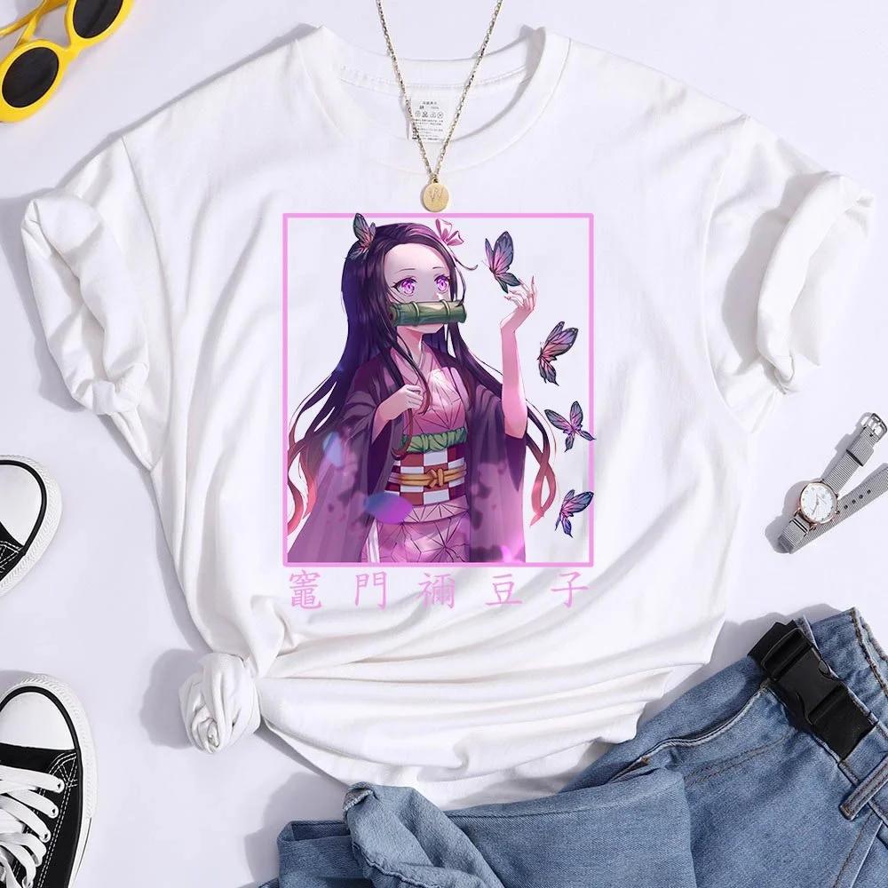 Летняя новая популярная женская футболка с принтом Футболка с рисунком в стиле аниме