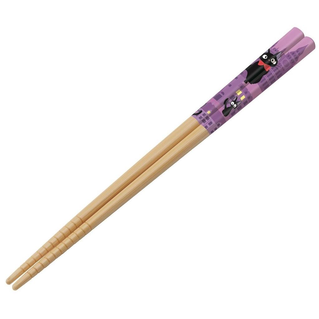 Skater Bamboo Chopsticks 21cm - Studio Ghibli Kiki's Delivery Service Jiji Paw Prints - Eco-Friendly