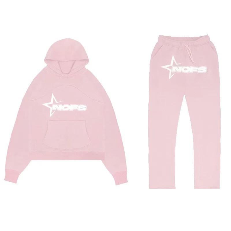 Комплект из худи и штанов в стиле Хип-Хоп Streetwear для мужчин и женщин - С вышивкой, буквенный принт, свободный крой, длинный рукав, унисекс, спортивный костюм