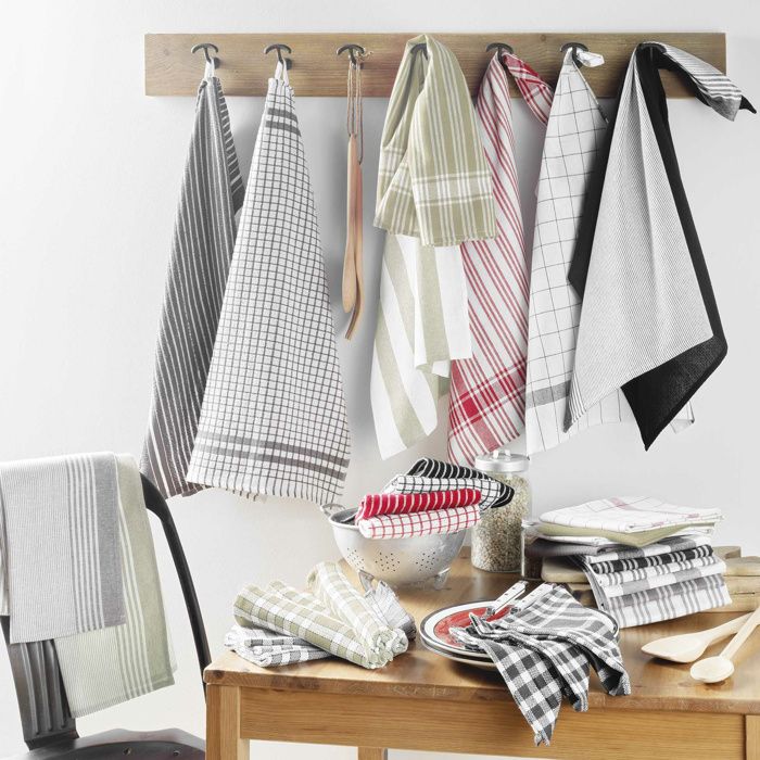 Lot de 3 serviettes de table – 45 x 45 cm – coton tissé Tradition Anthracite