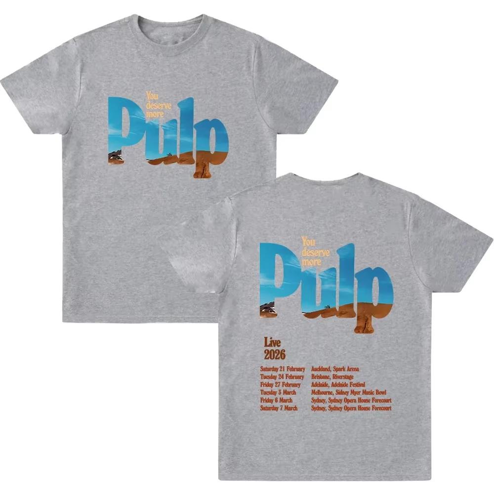 Pulp Band Live 2026 T Shirts Rock Band Printing Tshirts Grunge Hip Hop Unisex Cotton Plus Size Streetwear Daily Wear Cool Top