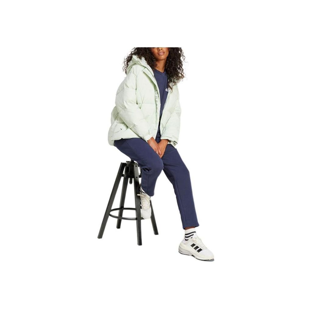 Adidas Спортивная повседневная теплая куртка-пуховик с капюшоном, женская верхняя одежда, мятно-зеленая JM4619