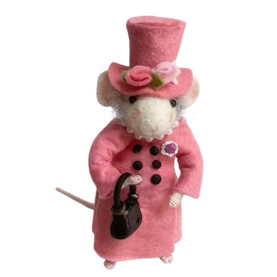 Рождественская фетровая мышь Милая фетровая мышь Фигурка Леди Мышь Игрушка из валяной шерсти