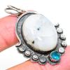 Rainbow Moonstone, Topaz 925 Sterling Silver Jewelry Pendant 2.01" d0E29