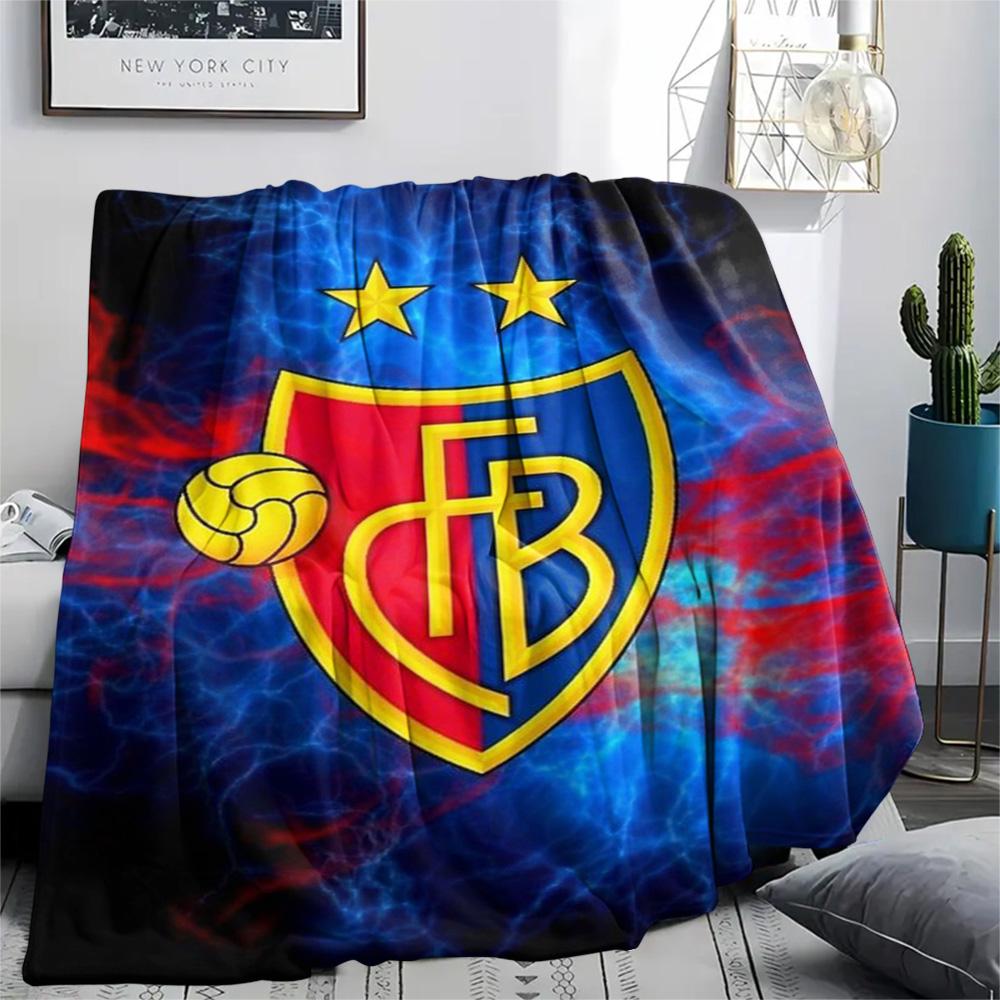 1Pc FC Basel 1893 Print Flannel Blanket High Quality Warm Comfortable Cover for All Seasons Perfect for Gifts Home Decor