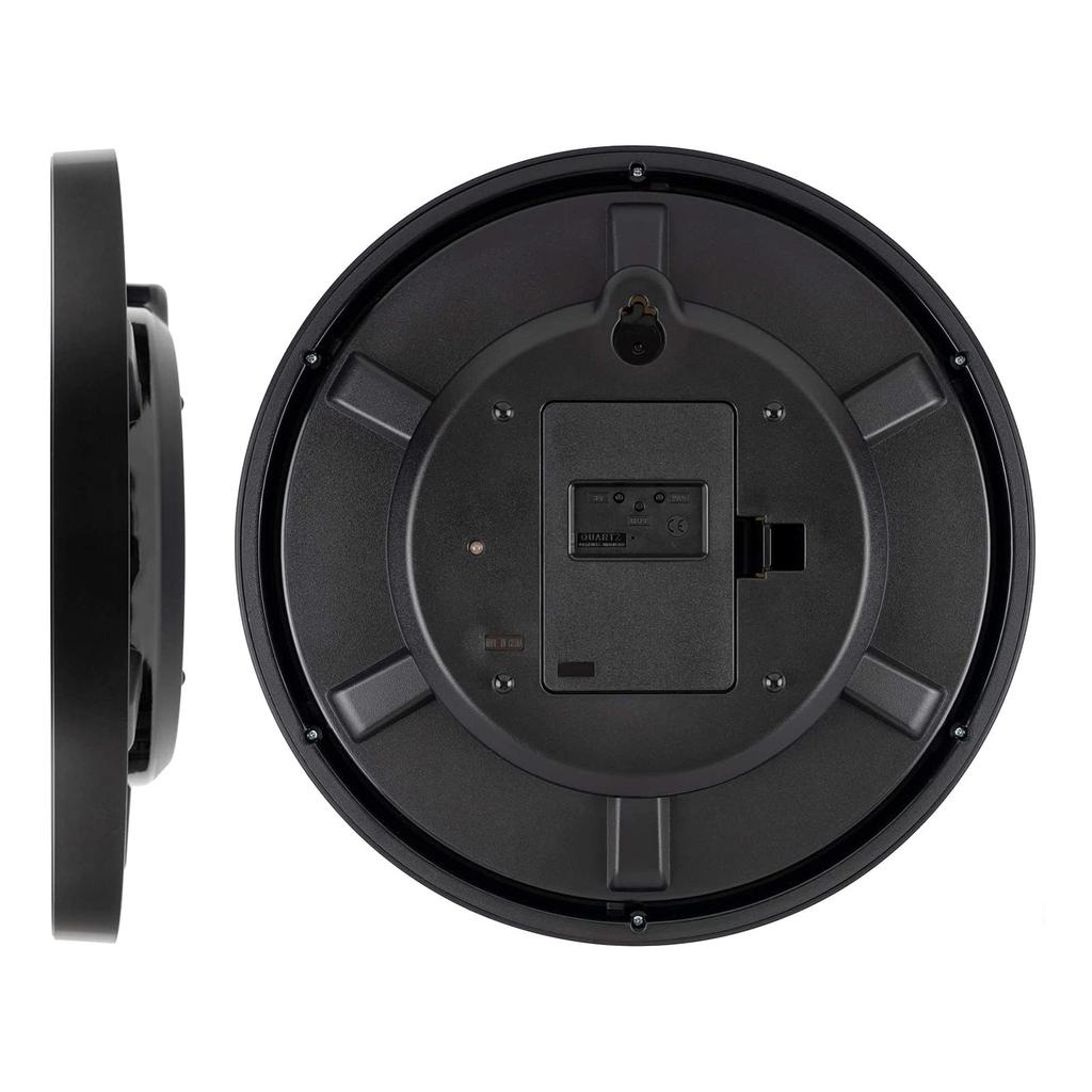 Casio Wall Clock, Radio-Controlled Clock, Black, Analog, Second Hand Stops At Night, IQ-482J-1JF