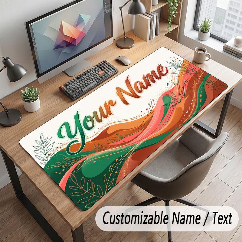 Mountain Landscape Theme Customized Mouse Pad Personalized Print Name Text Desk Mat For Home Office Table Decor