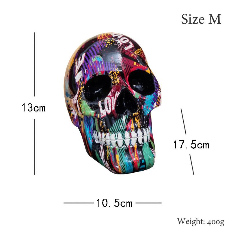 Creative Multi Color Skull Resin Statues Skeleton Desk Decor Funny Toy Birthday Gift Halloween Party Decoration Dropshipping